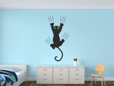 Samolepka na zeď - Kočka na zdi